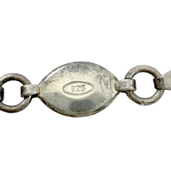 Silverite Bracelet Sterling Silver Flat Cuban Curb Chain Vintage 1970s Italy - Picture 5 of 7